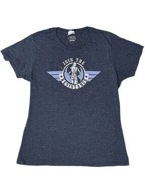 Star Wars Rey Join the Resistance Graphic Tee Heather Blue Women’s L